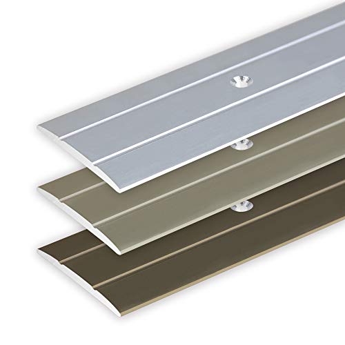 Toolerando Übergangsprofil Übergangsleiste Bodenleiste aus Aluminium zum Schrauben, Profil 90 cm x 36 mm x 2,5 mm, Silber von Toolerando