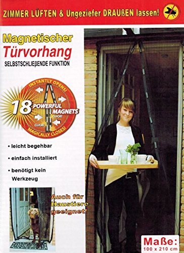 Top Ten Handels GmbH Insektenschutz Türvorhang Schwarz mit magnetischem Verschluss Höhe 210 cm Breite 100 cm von M&H-24