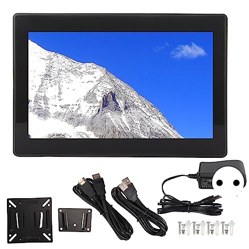 8 Zoll Touchscreen Monitor, Tragbarer HDMI Monitor mit Kapazitiver Zehn Punkt Berührung, Wandmontiertes, Wasserdichtes IPS Bildschirmdisplay Im Breitbildformat 16:9 (EU-Stecker) von Topiky