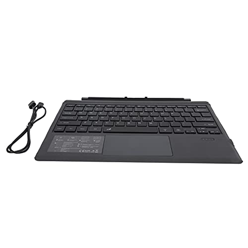 Kabellose Blutooth-Tastatur mit Touchpad, Tragbare Tastatur mit RGB-Hintergrundbeleuchtung Ultradünne 550mAh Batteriebetriebene Tastatur Computerzubehör für Microsoft Black von Topiky