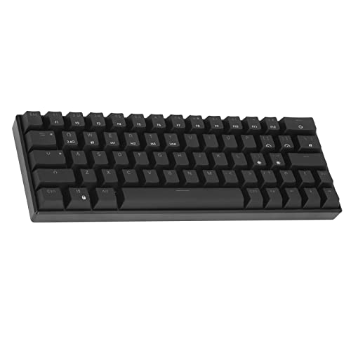 Mechanische Tastatur, Wireless 2.4G + 3.0/5.0 + Type C Wired Mechanische Tastatur, Ergonomie mit 64 Tasten, RGB 1800 MAh, Wiederaufladbare Tastatur, Schwarz (Brauner Schalter) von Topiky