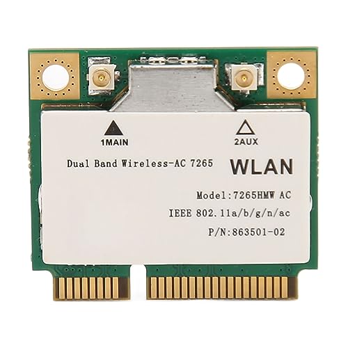 Topiky PCI E WLAN Netzwerkkarte, 7265HMW WLAN Karte, Dualband WLAN Karte, Kabellose 1200 Mbit/s Netzwerkkarte mit BT 4.2, 2,4 G 300 Mbit/s und 5G 867 Mbit/s, für Win 7 8 10 von Topiky