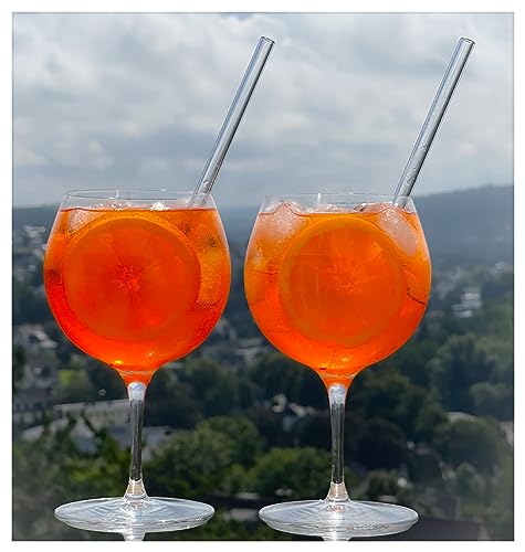 Topkapi Aperol Spritz Glas Flammersbach XL - 13-tlg Aperol Spritz Gläser, 600 ml, Profi-Glas Bleifreies Kristallglas für Aperol Spritz, Lillet, Hugo, Amalfi + Glashalm-Set von Topkapi