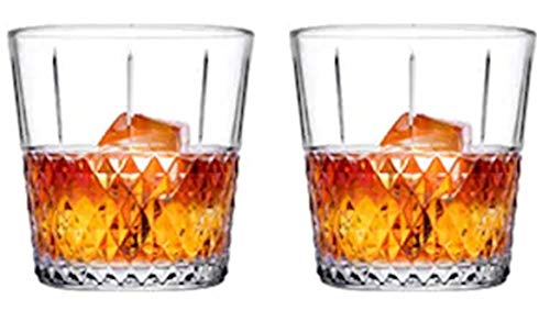 Topkapi Whisky Glas “McWick” für Whisky, Whisky on the Rocks, Drinks, XL-Größe, Retro-Design im Kristall-Look, Bar & Lounge Serie, H ~10 cm, V ~430 ml, 2 Stück von Topkapi
