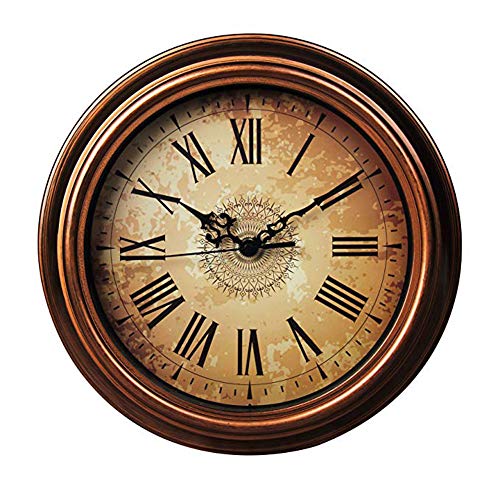 Topkey 12" Wanduhr Ohne Tickgeräusche Vintage Wanduhren Für Wohnzimmer, Küche, Schlafzimmer, Home - Braun von Topkey