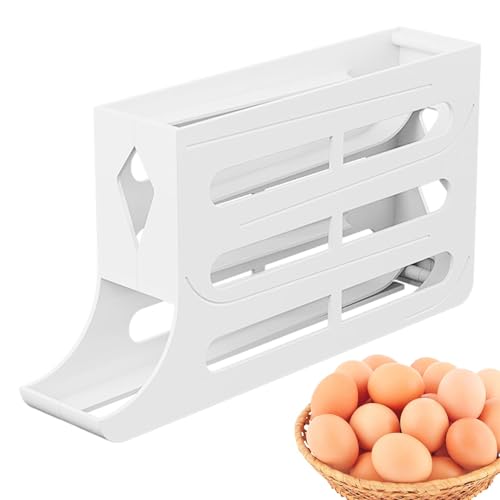 4-stufiger eier aufbewahrung kühlschrank, eierspender kühlschrank Automatisch Rollender Eierbehälter, Eierbehälter für Kühlschrank Eier-Frische-Aufbewahrungsbox Platzsparende Eierablage von Toseky