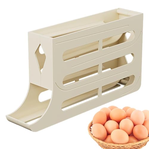 4-stufiger eier aufbewahrung kühlschrank, eierspender kühlschrank Automatisch Rollender Eierbehälter, Eierbehälter für Kühlschrank Eier-Frische-Aufbewahrungsbox Platzsparende Eierablage von Toseky