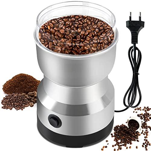 Elektrische Kaffeemühle, Kaffeemühle, Kaffeebohnen, elektrische Kaffeemühle, 200 W, Gewürzmühle zum Mahlen von Würzen, Kräutern, Nüssen, Paprika und Samen, Kapazität von 300 g, schnelles Schleifen von Tosucs