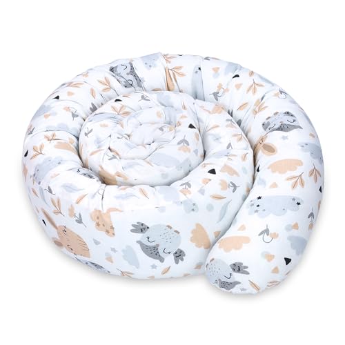 Totsy Baby Seitenschläferkissen Bettschlange Body Pillow 400 cm Baumwolle - Kopfkissen lang Bettrolle Schlafkissen Nackenrolle Kissen Eulen von Totsy Baby