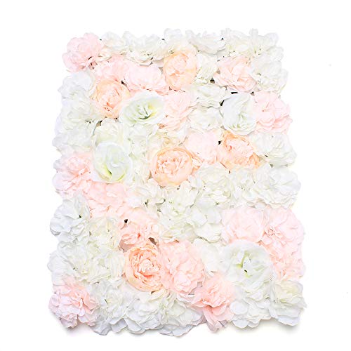40 x 60 cm Kunstblumenwand Rosenwand Basteln Hintergrund Hochzeit Wandpaneel Rayon Blumen Ort der Hochzeitsfotografie Rosen Rosa und Weiß 5/10/20 Stück (5) von TouSuaRSi