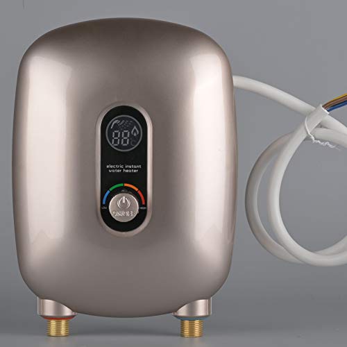 6.5KW elektrischer Durchlauferhitzer Küche Bad Schnelle Wärme Schneller Warmwasserschatz (Gold Drehknopf) von TouSuaRSi