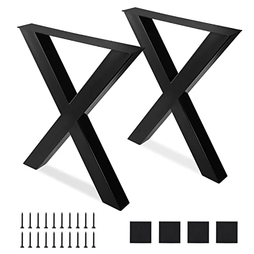 Towallmark 2 Stück Tischbein Metall Möbelfüße für Sitzbank, X-Frame Industrial Tischgestell Tischkufen, Tischbeine für DIY Sitzbank, Esstische (71 x 78 cm) von Towallmark