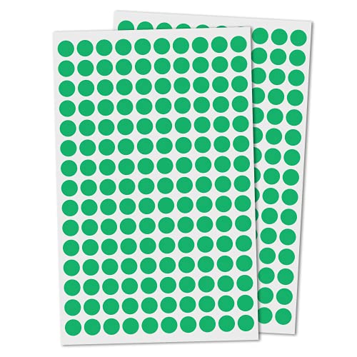 10mm Klebepunkte Etiketten Aufkleber Selbstklebende - (15.000 Stück, Grün) von TownStix