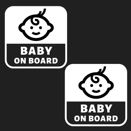 [2 Stück] Baby on Board Aufkleber Auto, 120 x 120 mm von TownStix