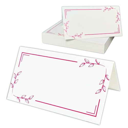 50 Stück – Tischkarten Hochzeit Geburtstag Platzkarten, Namensschilder Tisch Namenskarten – Rosa, 90 x 50 mm von TownStix