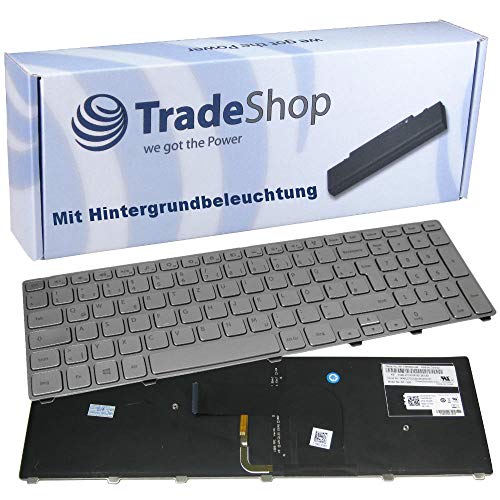 Original Tastatur mit Hintergrundbeleuchtung/Notebook Keyboard Deutsch QWERTZ ersetzt Dell Inspiron 0CXTPY 0T78KM 0RJ6DR NSK-LH0BW 9Z.NAVBW.01N für (Deutsches Tastaturlayout) von Trade-Shop
