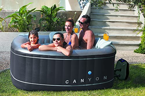 NetSpa - Whirlpool aufblasbar TÜV geprüft, SPA Selbstaufblasend, beheizter Pool Outdoor & Indoor ( Canyon 4 Personen 168x168x70cm) von Tradeforth GmbH