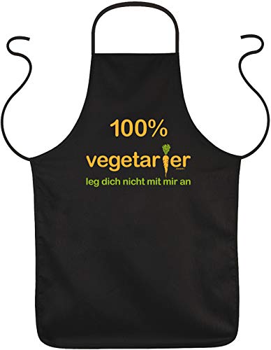 trag-das Vegetarier Küchenschürze Kochschürze für den Hobbykoch Koch Küchenchef 100 Prozent Vegetarier - Geschenk Grill Spaß Schürze Kochschürze Küche von Träumeland