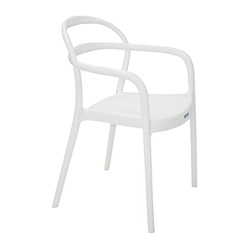 Tramontina Stuhl Sissi, Polypropylen, für den Innen- und Außenbereich, stapelbar, Weiß, 53 x 56,5 x 79 cm von Tramontina