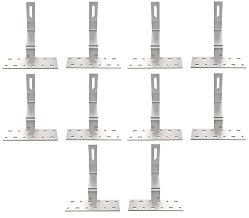 Trango 10er Pack ST-0010 Edelstahl Dachhaken ZUR BEFESTIGUNG VON SOLARPANELEN AUF Schrägdach, Ziegeldach, Flachdach – 90° vertikale Dach Befestigung Haken für PV-Anlange, Solarmodul Dachhalterung von Trango