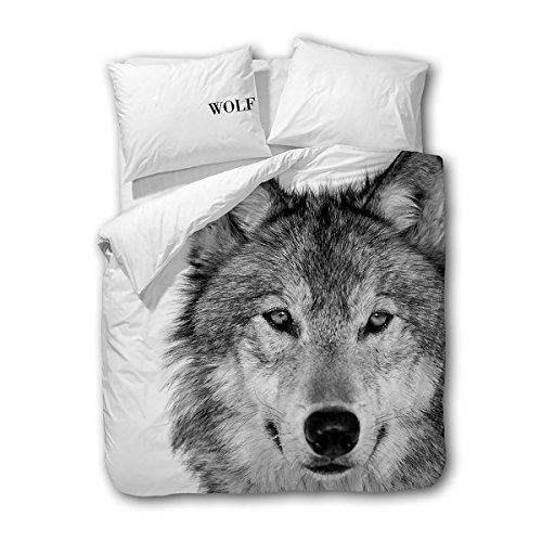 Traumschlaf Wendebettwäsche Wolf 1 Bettbezug 135 x 200 cm + 1 Kissenbezug 80 x 80 cm von Traumschlaf