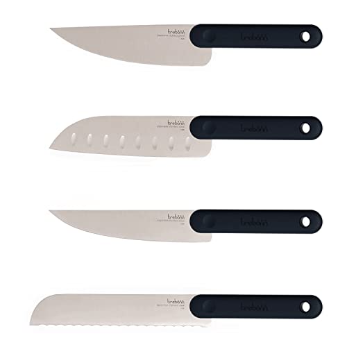 Trebonn - Knife Set Black Edition - Set mit 4 Küchenmessern mit Japanischen Edelstahl-Klingen und Soft-Touch-Griffen mit Anti-Rutsch-Wirkung. von Trebonn