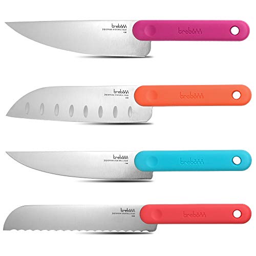 Trebonn - Messerset - Set mit 4 Küchenmessern mit japanischen Edelstahlklingen. Rutschfeste Soft-Touch-Griffe. von Trebonn
