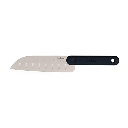 Trebonn - Santoku Knife Black Edition, Santoku-Küchenmesser 18 cm / 7" Klinge aus Japanischem Edelstahl. Soft-Touch-Griff mit Anti-Rutsch-Wirkung von Trebonn
