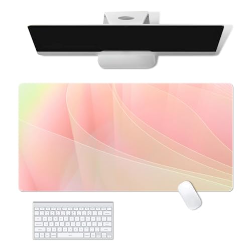 Treer Fließender Stil Mousepad, Gaming Mauspad mit Vernähte Kanten, Mauspad L/XL/XXL, rutschfeste Gummibasis Mousepad Gaming, Mauspad Groß (Rosa,700 * 300 * 3mm) von Treer