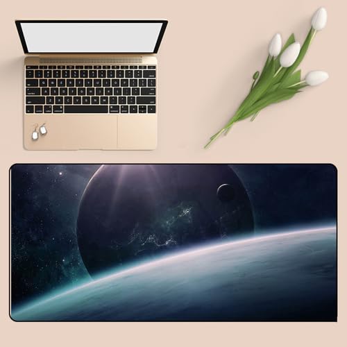 Treer Gaming Mauspad, Sternenhimmel-Druck Mousepad mit Vernähte Kanten, Mauspad L/XL/XXL, rutschfeste Gummibasis Mousepad Gaming Mauspad Groß (Blitz,700x300mm) von Treer