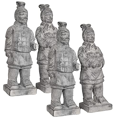 Trendyshop365 XL Chinesischer Terrakotta Krieger 50cm Gartendeko Statue (stehend - 4 Stück, jedes Design 2X) von Trendyshop365