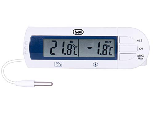 Trevi, Bianco Te 3012 Digitales Kühlschrank-Thermometer, großer Messbereich, Temperaturalarm, mit Klingelton, Drahtsensor, einzigartig von Trevi
