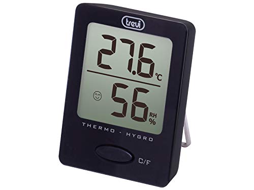 Trevi TE 3004, Temperatur und Luftfeuchtigkeit, Schwarz Digitales Thermometer Hygrometer, Nero von Trevi