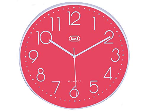 Trevi OM 3508 S Quarz-Wanduhr mit leisem Sweep-Uhrwerk, Durchmesser 30 cm, Rosa, 30 cm von Trevi