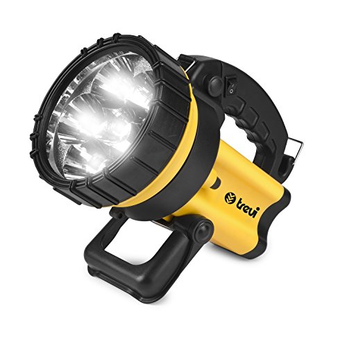 Trevidea Taschenlampe, LED-Strahler, aufladbar, 6 Super-LEDs, mit Umhängegurt, Gelb von Trevi
