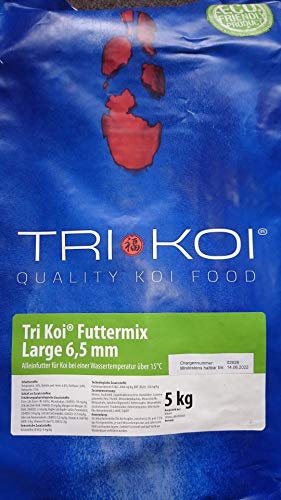 Tri Koi Futtermix ab 15° C - Koifutter aus der Schweiz - ca. 6,5 mm (10 kg) von qdwq-US