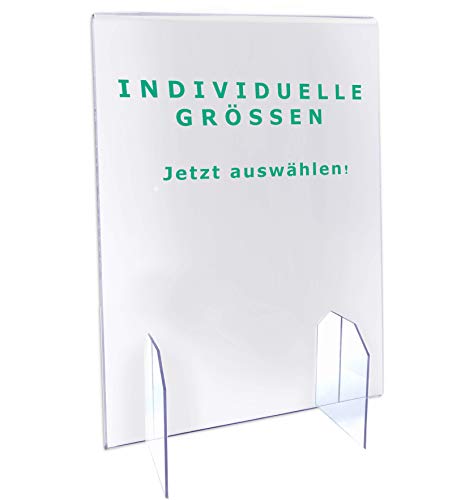 Trofecto Spuckschutz mit Durchreiche aus PETG Acrylglas als Thekenaufsatz - Acrylglas Platte - Typ 5 (80x80cm, Stärke 5mm) von Trofecto