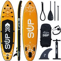 Standup Paddle Board SUP, inkl. umpfangreichen Zubehör, Paddel und Hochdruckpumpe, Farbe Orange in G von Tronitechnik
