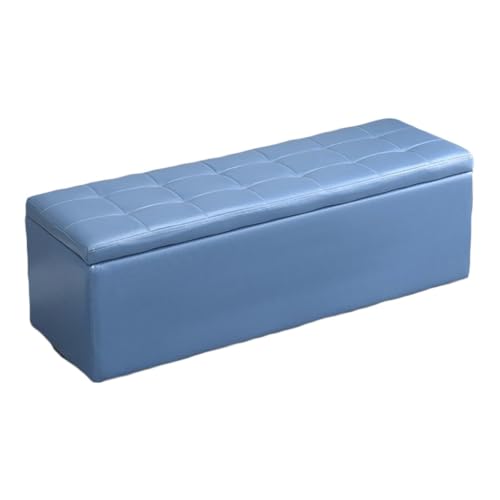 Troupmiye Ottomane-Aufbewahrungsbox, Sitzwürfel, Kunstlederbänke – Truhen (Color : Blue, Size : 80x40x40cm) von Troupmiye
