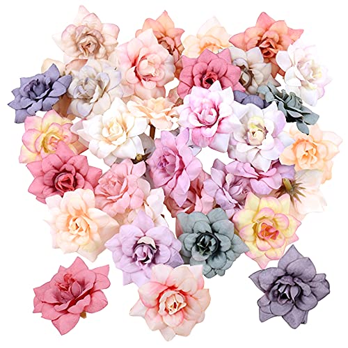 Trsnzul Künstliche Rosen Streublumen 50 Stück Künstliche Rosen Blumenköpfe Kunstblumen Pflanzen Deko Blütenköpfe Kunstblumen Köpfe Blumen Rosen für DIY Hochzeit Party Dekoration Handwerk von Trsnzul