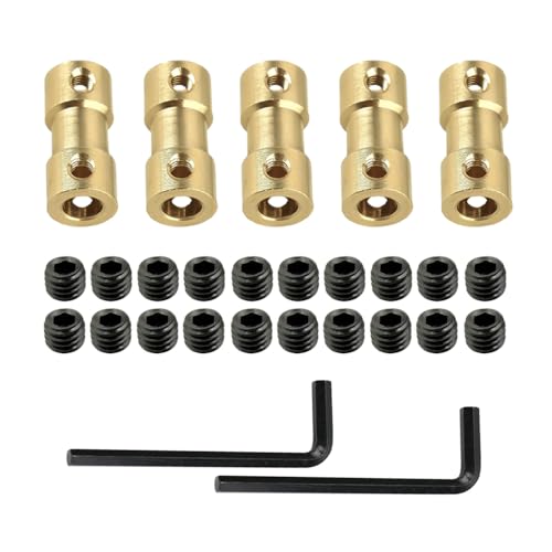 Trsnzul Messing Wellenkupplung 5 Stück Wellenkupplung mit Schrauben und Schlüssel Kupplung Wellenkupplung 6mm Wellenkupplung Wellenadapter 2mm bis 3mm/2mm bis 4mm/4mm bis 4mm/4mm bis 6mm/6mm bis 6mm von Trsnzul