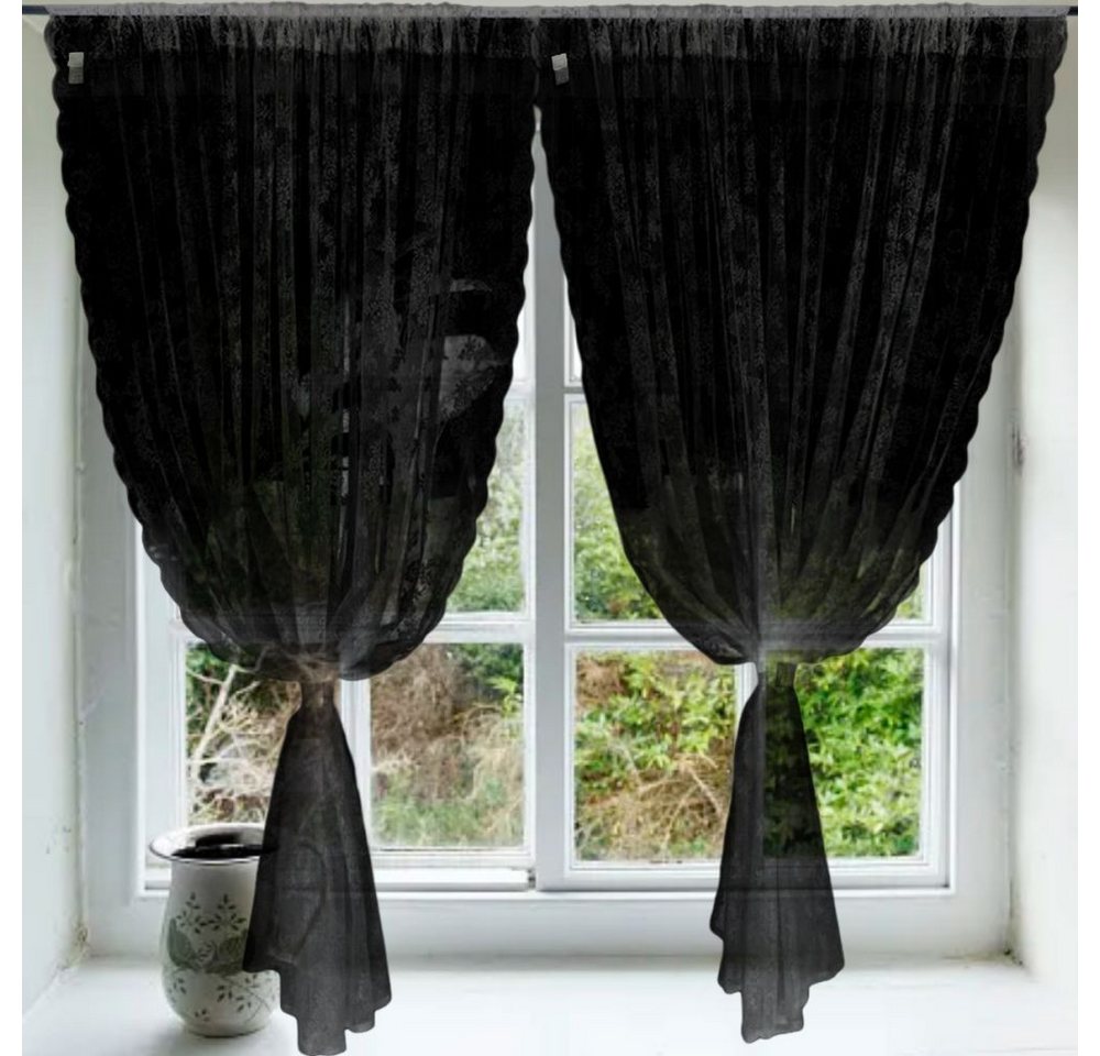 Vorhang 2 Stück transparente Vorhänge aus Spitze mit Blumenstickerei, Truyuety, (2 St) von Truyuety