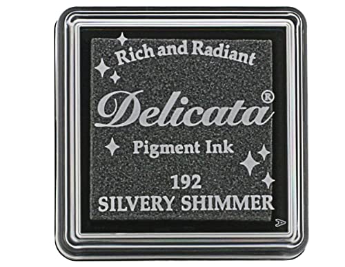 Tsukineko Delicata Silber Shimmer Mini-Stempelkissen, Silber von Tsukineko