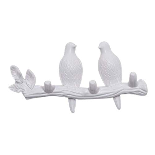 Tubayia Kreative Vogel Wandhaken Kleiderhaken Huthaken Garderobenhaken Wand Dekoration für Wohnzimmer, Schlafzimmer (Weiß 2 Vogel) von Tubayia