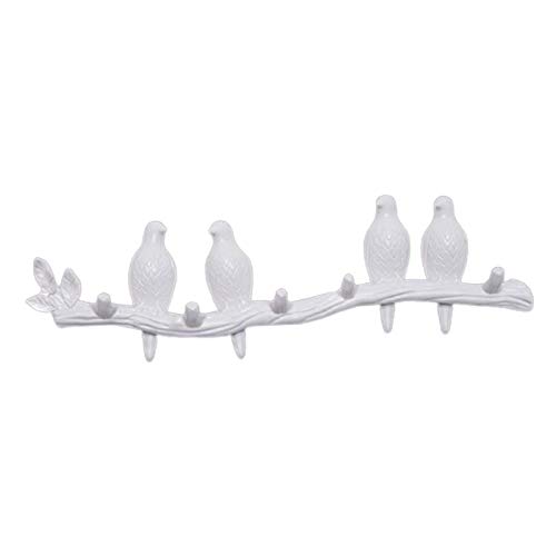 Tubayia Kreative Vogel Wandhaken Kleiderhaken Huthaken Garderobenhaken Wand Dekoration für Wohnzimmer, Schlafzimmer (Weiß 4 Vogel) von Tubayia