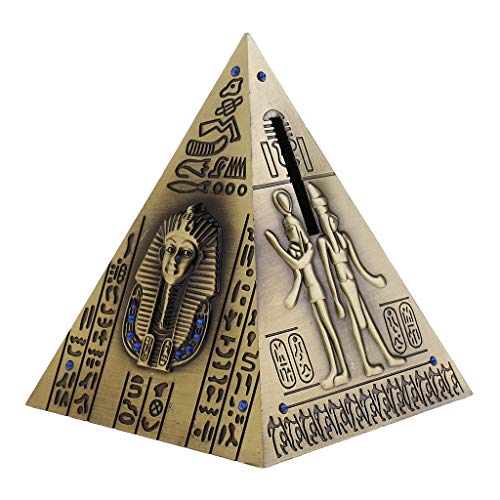Tubayia Vintage Eisen Pyramide Figur Spardose Sparbüchse Wohnkultur Tischdeko Ornament (Bronze) von Tubayia