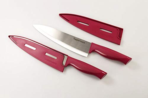 TUPPERWARE Messer Essential-Serie dunkelpink groß Kochmesser (2) von Tupperware
