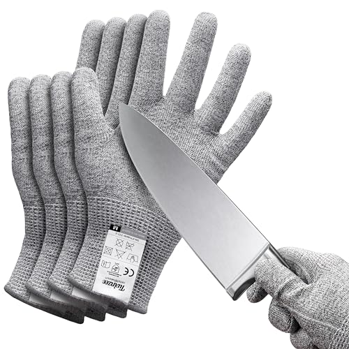 Twinzee 2 Paar Schnittschutzhandschuhe - Schnittfeste Handschuhe Küche, Hohes Schnittschutz E für Täglichen Gebrauch - Größe L von Twinzee