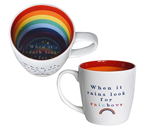 Two Up Two Down When It Rains Look For Rainbows Inside Out Mug In Gift Box Special Mugs Gifts von Two Up Two Down