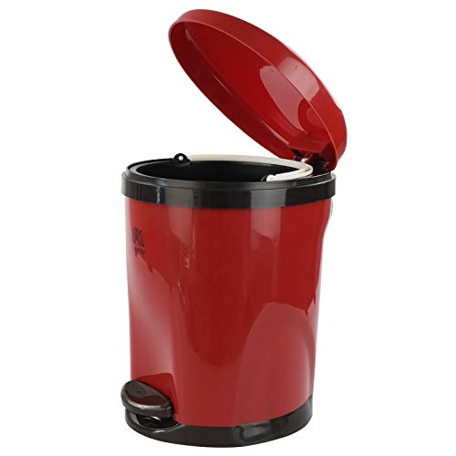 Tyminin 10 Liter Roter Tret-Küchenabfalleimer, Abfalleimer aus Kunststoff, 1 Packung von Tyminin